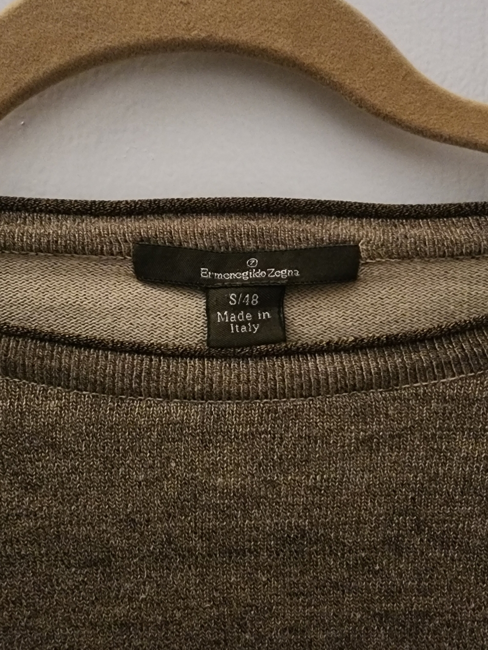 Ermenegildo Zegna Men's Taupe Brown Crewneck Sweater